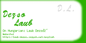 dezso laub business card